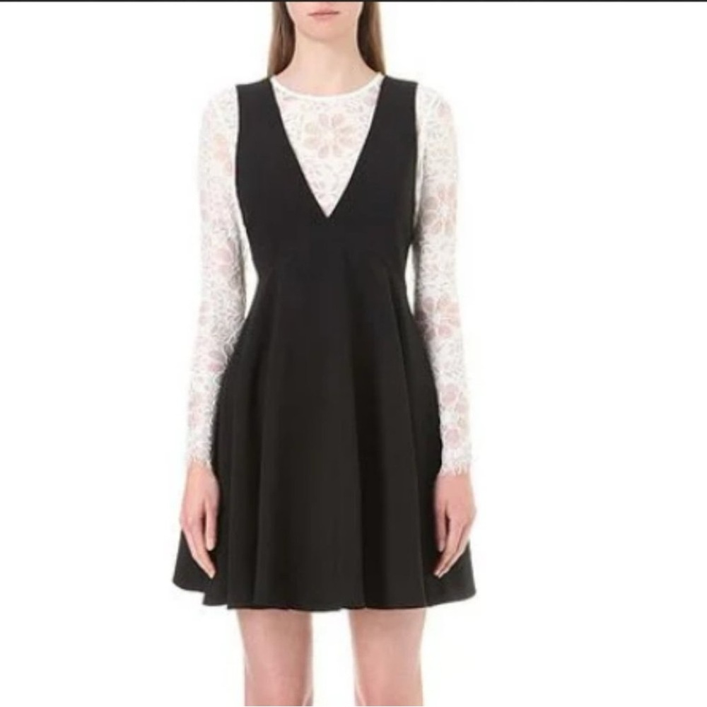 NWT Sandro Paris Nito Layered Lace Dress Black & White - Picture 8 of 9